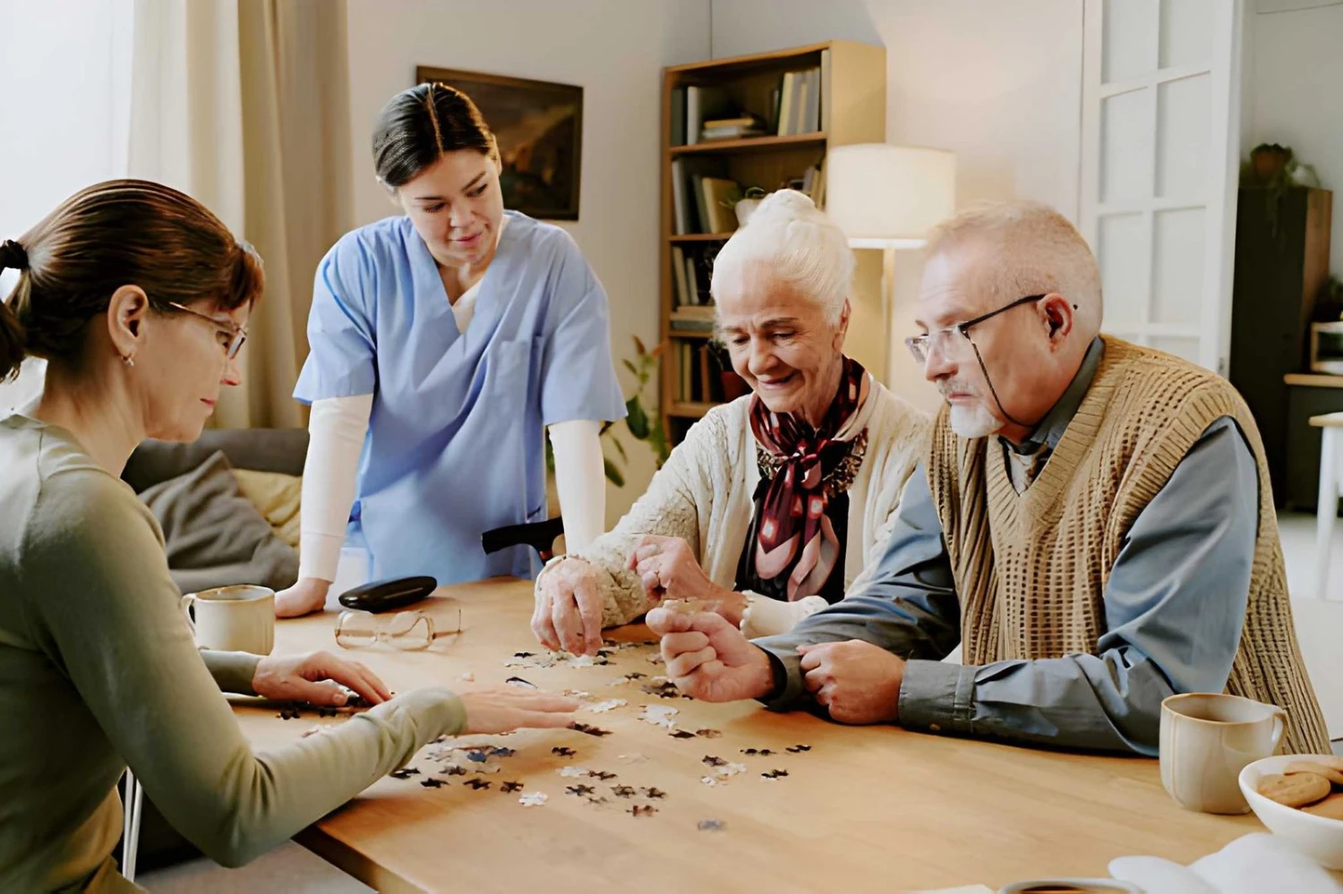 Group of old playing Puzzel
