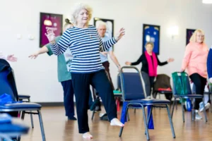 elderly doing exercises