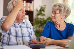 Elderly man experiencing confusion